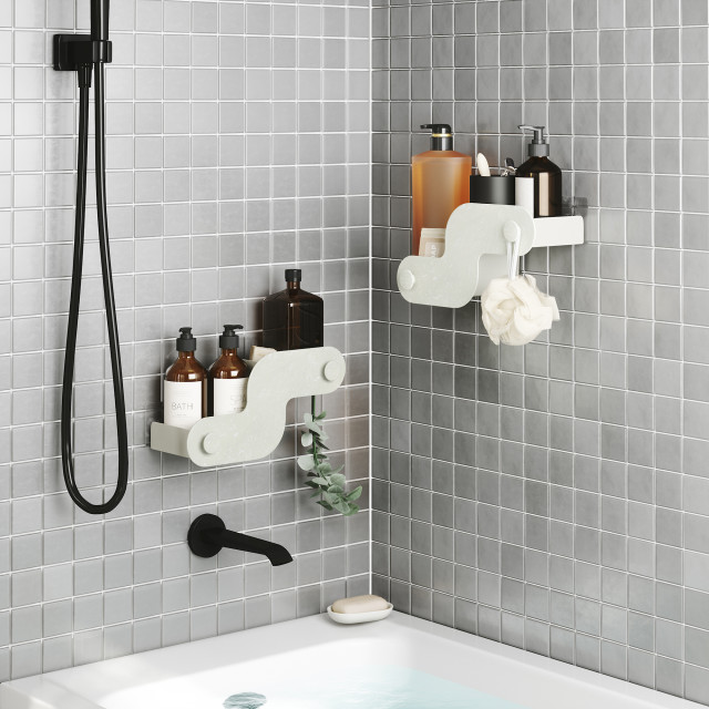 Umbra Nami Adhesive Shower Bins, Set of 2 - Ocean Sand