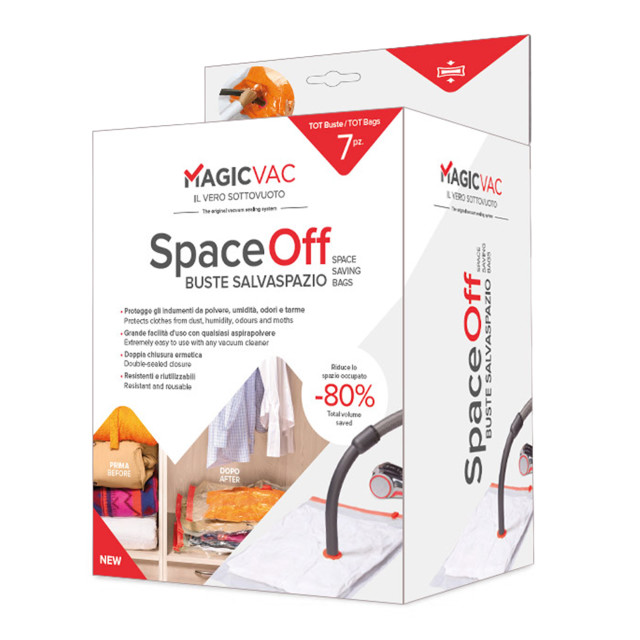 MagicVac Space Off Space-Saving Plus Travel Bags, Pack of 7