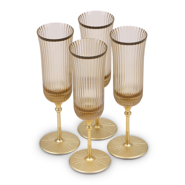 Fieldbar Sun Flute Glasses, Set of 4
