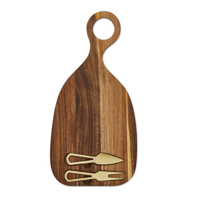 My Butchers Block Acacia Serving Board & Cheese Knives Set