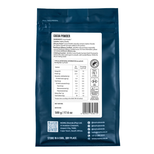 NOMU Cocoa Powder - 500g angle