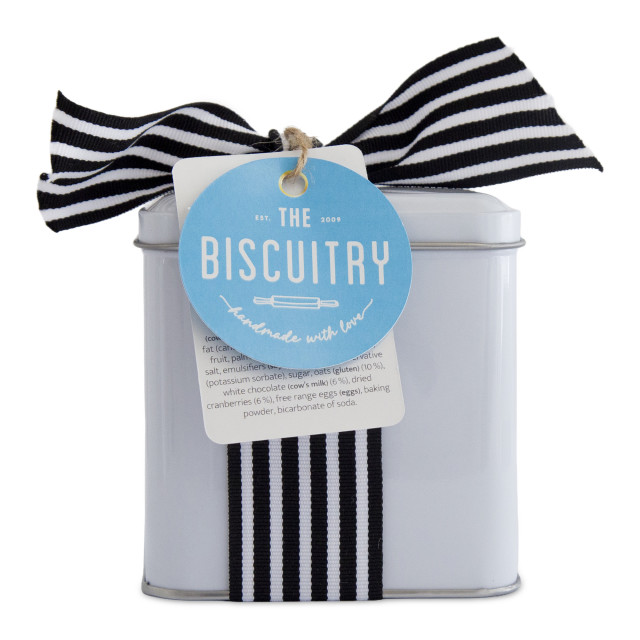 The Biscuitry White Chocolate Cranberry Oat Crunchies Biscuit Gift Tin