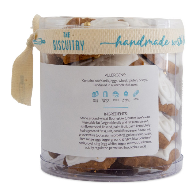 The Biscuitry All White Snowflakes Festive Iced Gingerbread Biscuits