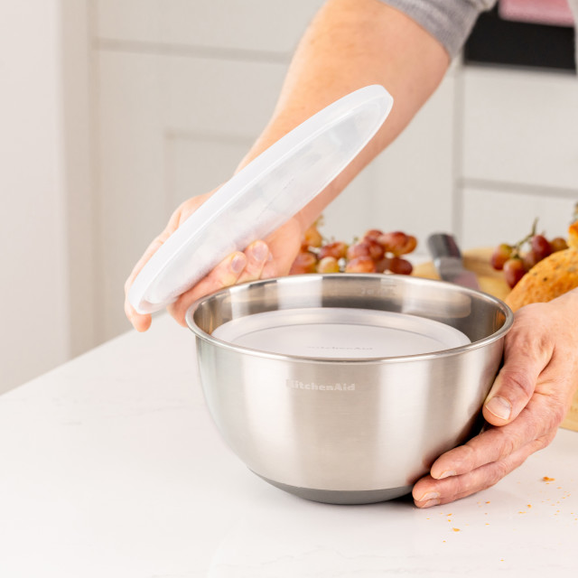 KitchenAid Stainless Steel Mixing Bowls with Lids, Set of 2