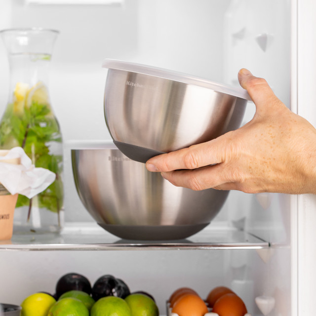 KitchenAid Stainless Steel Mixing Bowls with Lids, Set of 2