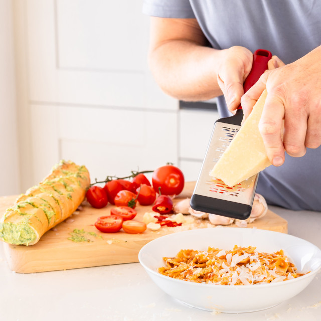 KitchenAid Classic Medium Etched Grater - Silver & Red