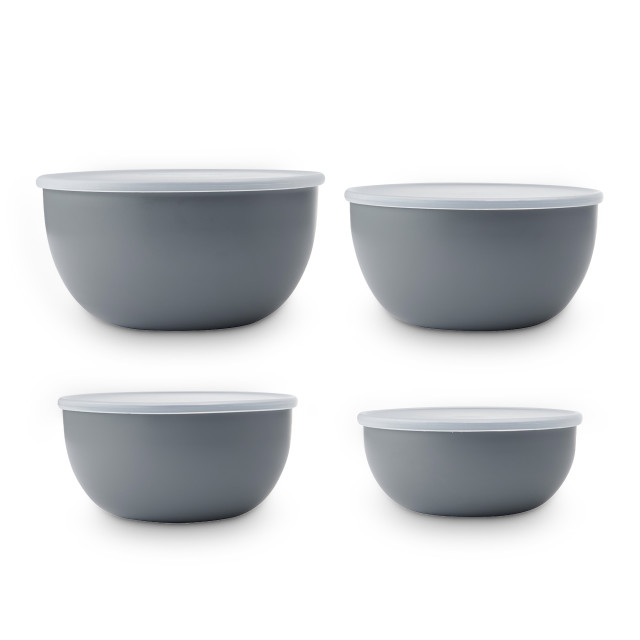 KitchenAid Meal Prep Bowls with Lids, 4-Piece - Charcoal Grey