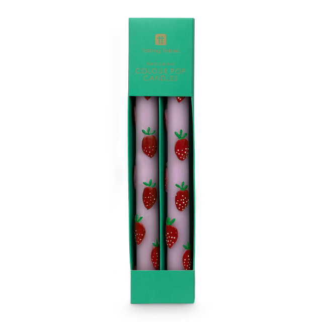 Talking Tables Colour Pop Candles, Set of 2 - Strawberries