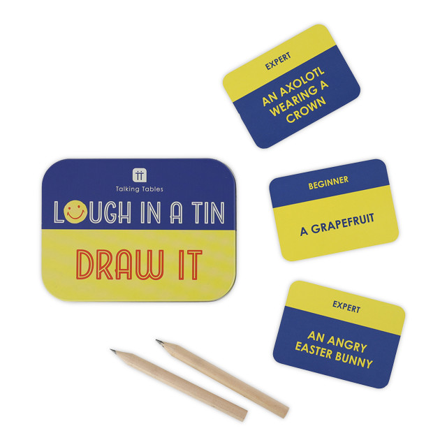 Talking Tables Laugh in a Tin Draw It Game