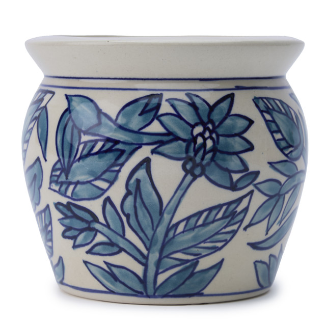 Thread Office Blue New England Ceramic Planter, 15cm