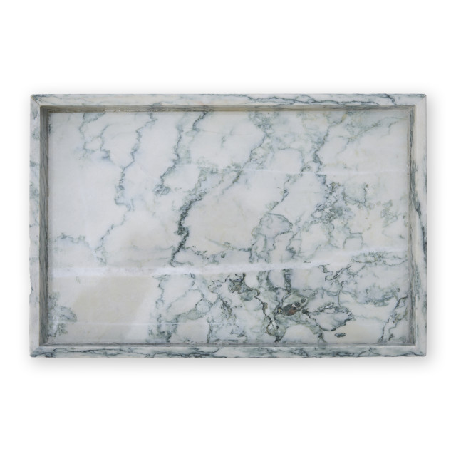 Thread Office Green Vein Marble Rectangular Decorative Tray