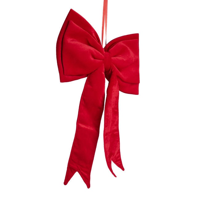 Humble & Mash Extra Large Red Plush Fabric Decorative Bow side view