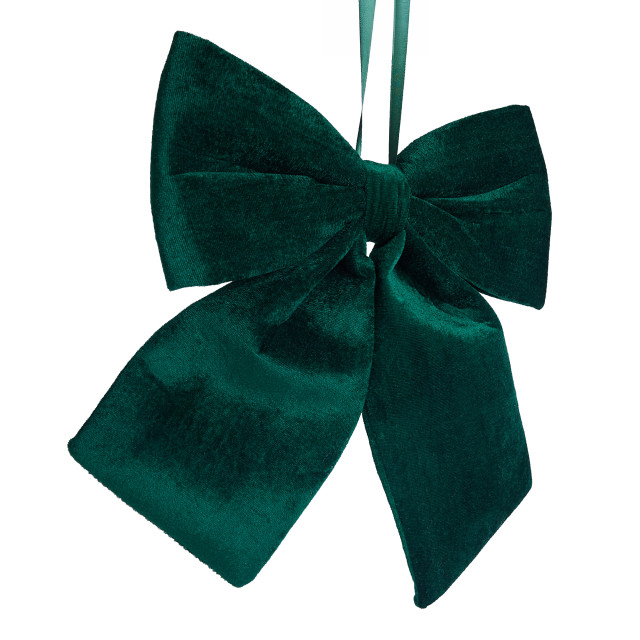 Humble & Mash Large Green Plush Fabric Decorative Bow side view
