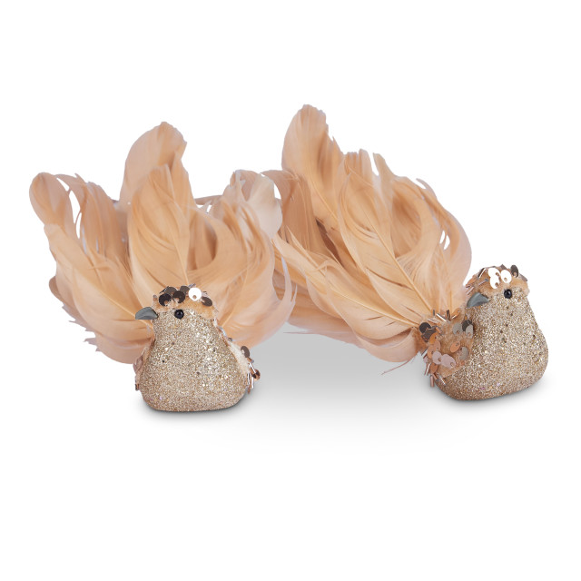 Humble & Mash Gold Feather Bird Clips, Set Of 2