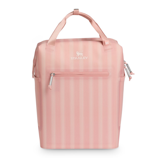 Stanley Limited Edition Madeleine Mini Backpack Soft Cooler, 13.2L - Peach Rose Picnic Stripe