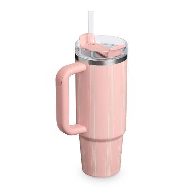 Stanley Limited Edition Peach Rose Picnic Stripe Quencher FlowState Tumbler, 890ml