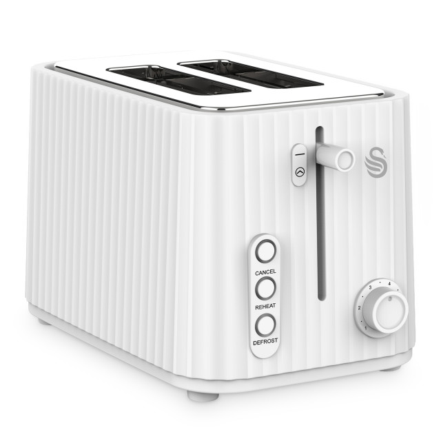 Swan Wave Kettle and 2-Slice Toaster Set - White