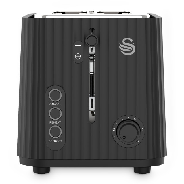 Swan Wave Kettle and 2-Slice Toaster Set - Black