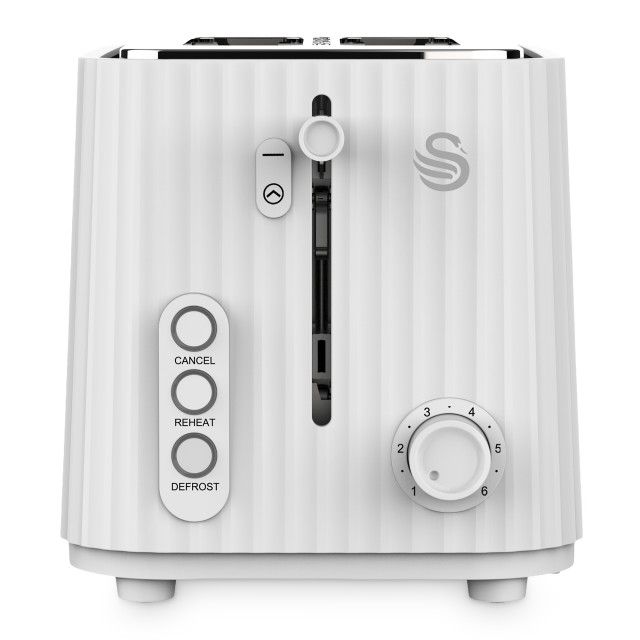 Swan Wave Kettle and 2-Slice Toaster Set - White
