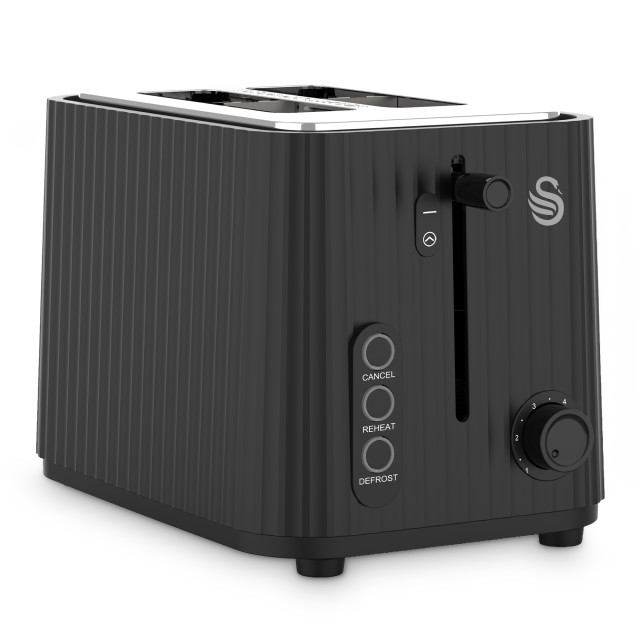 Swan Wave Kettle and 2-Slice Toaster Set - Black