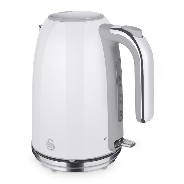 Swan Retro Glossy Kettle and 2-Slice Toaster Set - Pearl White
