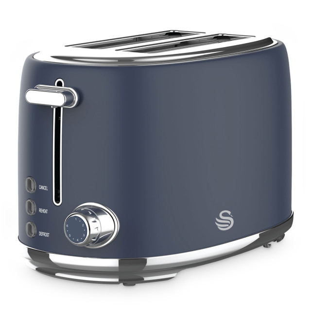 Swan Retro Glossy Kettle and 2-Slice Toaster Set - Oceanic Blue