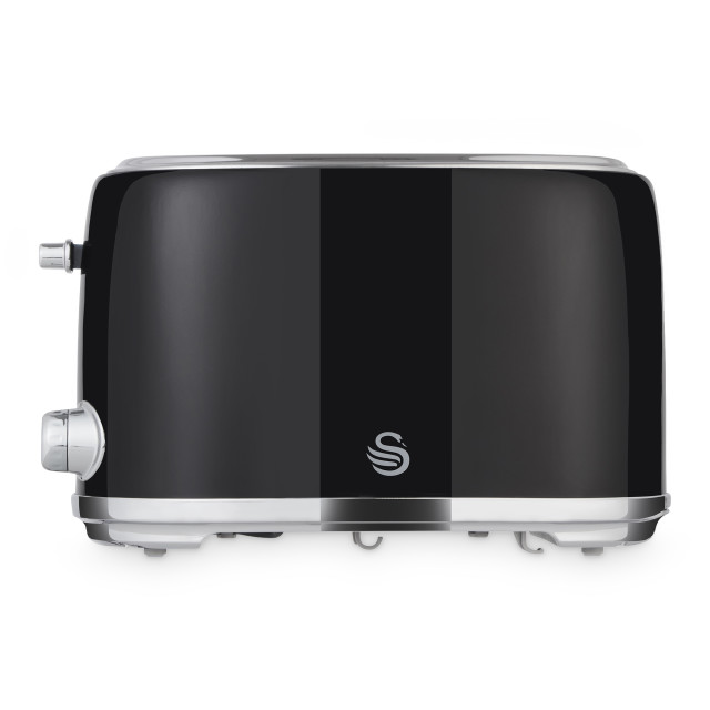 Swan Retro Glossy Kettle and 2-Slice Toaster Set - Glossy Black