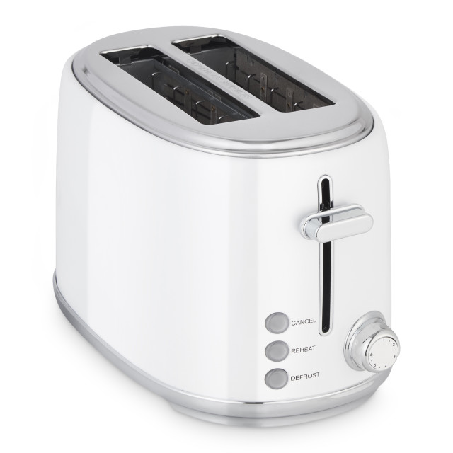Swan Retro Glossy Kettle and 2-Slice Toaster Set - Pearl White