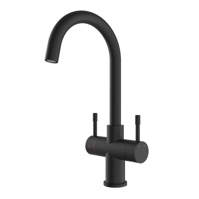 BIBO Under-Counter Chilled Water Module With Rock Faucet - Black Arc 4-in-1 Faucet
