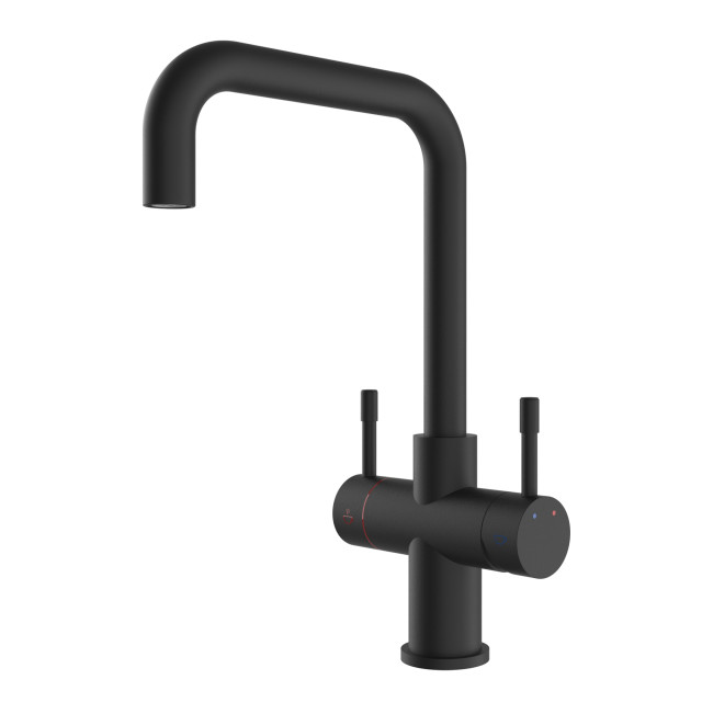 BIBO Under-Counter Chilled Water Module With Rock Faucet - Black Cube 4-in-1 Faucet