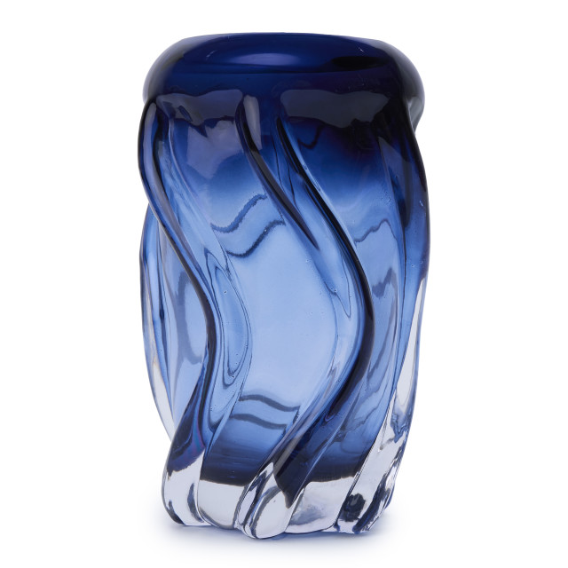 Thread Office Blue Wave Glass Vase