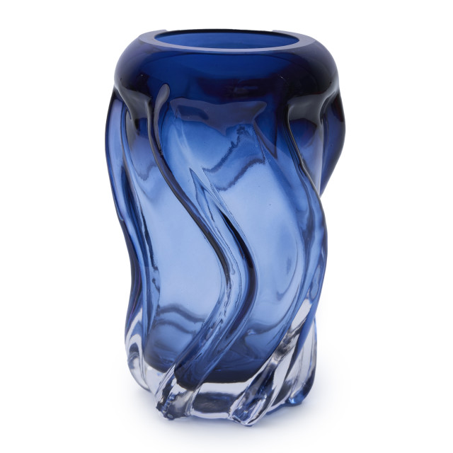 Thread Office Blue Wave Glass Vase