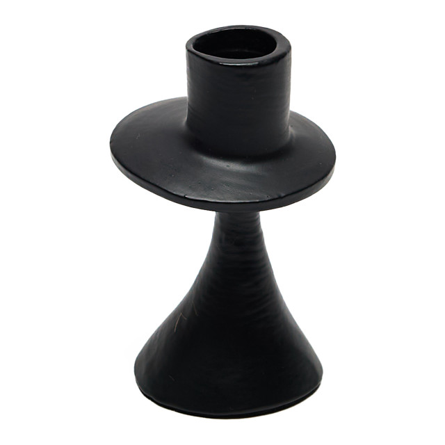 Humble & Mash Short Aluminium Black Disk Dinner Candle Holder