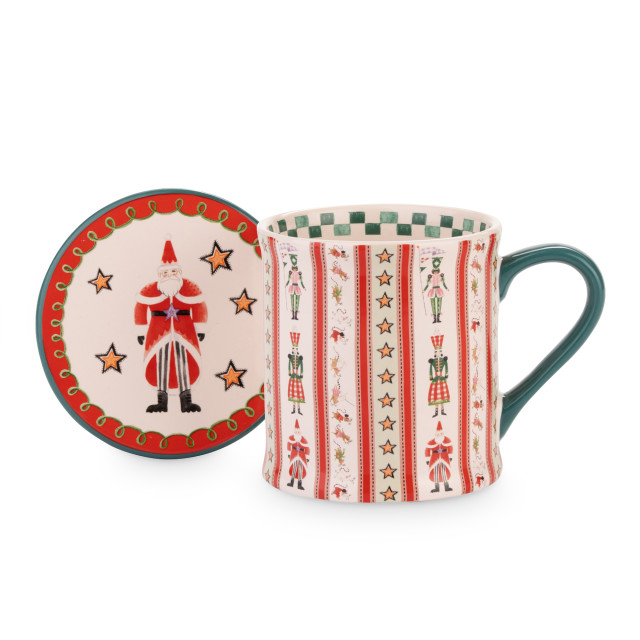 Cath Kidston Nutcracker Stripe Mollie Mug & Coaster Set