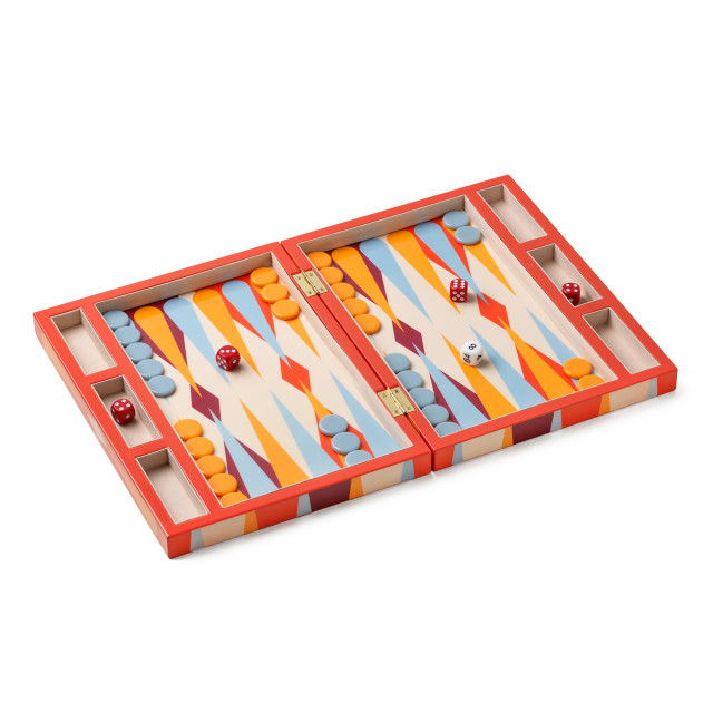 Printworks Lacquered Backgammon - Red