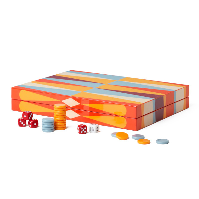 Printworks Lacquered Backgammon - Red