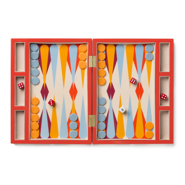 Printworks Lacquered Backgammon - Red