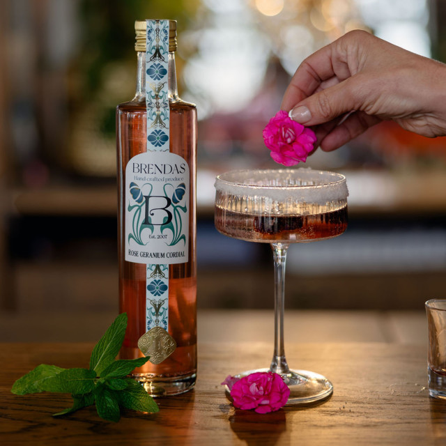 Brenda's Rose Geranium Cordial, 500ml
