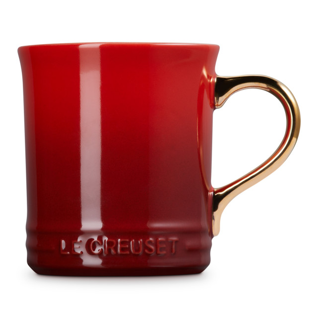 Le Creuset Stoneware Seattle Mug with Gold Handle, 400ml - Cerise