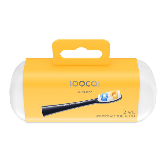 Soocas Replacement Classic Brush Head For NEOS II & NEOS II Ultra, Pack of 2 - Dark Violet