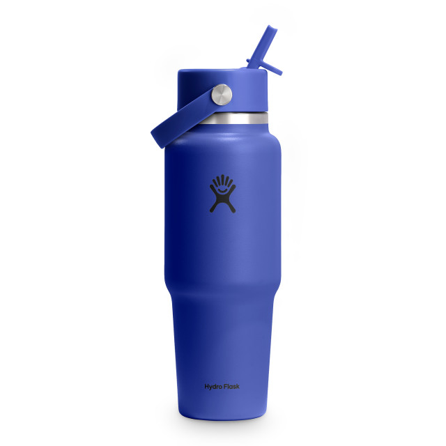 Hydro Flask Vacuum Insulated Wide Travel Bottle With Flex Straw Cap, 946ml - Capri Blue