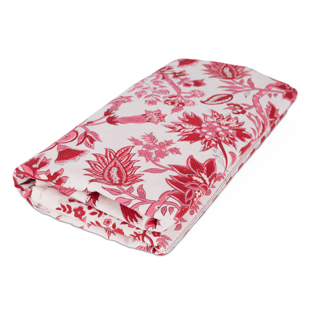 India Ink Red Floral Tablecloth - 8-Seater