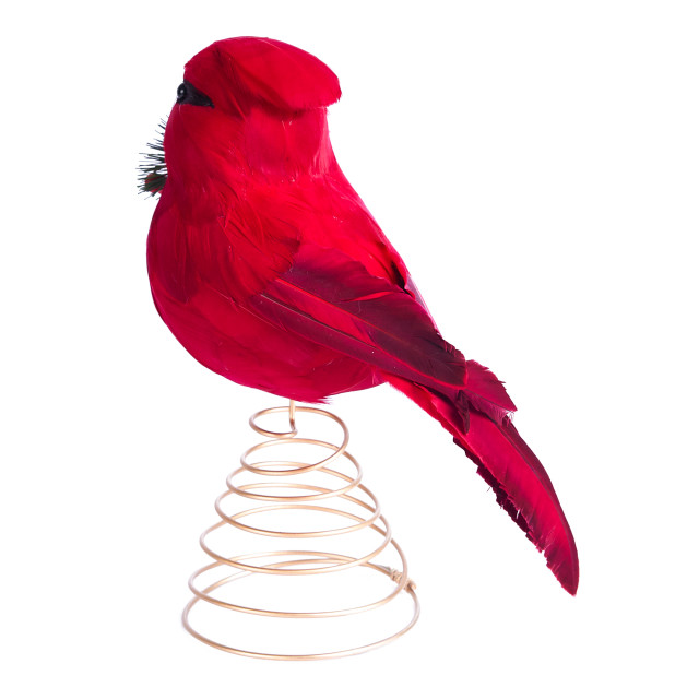 Humble & Mash Red Northern Cardinal Bird Tree Topper back view
