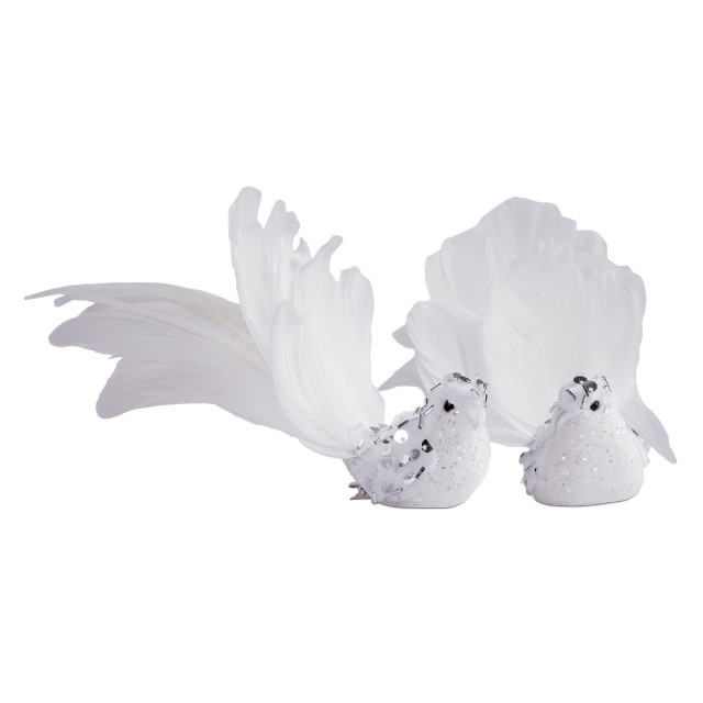 Humble & Mash White Feather Bird Clips, Set Of 2