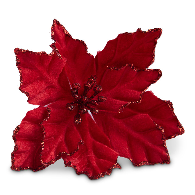 Humble & Mash Red Poinsettia Flower, Set Of 2 front view