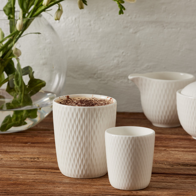 Maxwell & Williams White Basics Diamonds Latte Cup, Set of 4
