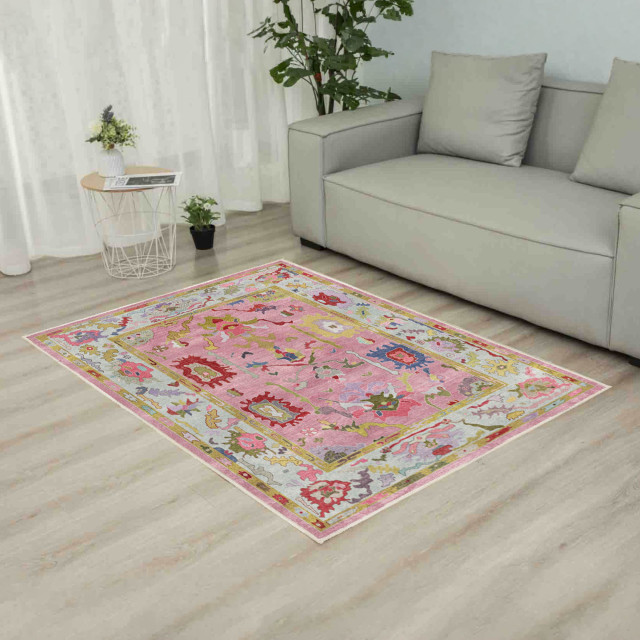 Rugs Original Oushak Bloom Printed Area Rug