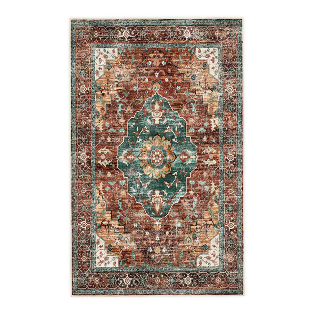 Rugs Original Kashan Spice Printed Area Rug