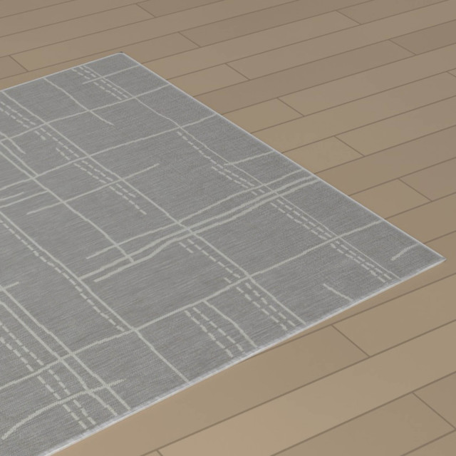 Rugs Original Linen Grey Flat Woven Outdoor Area Rug