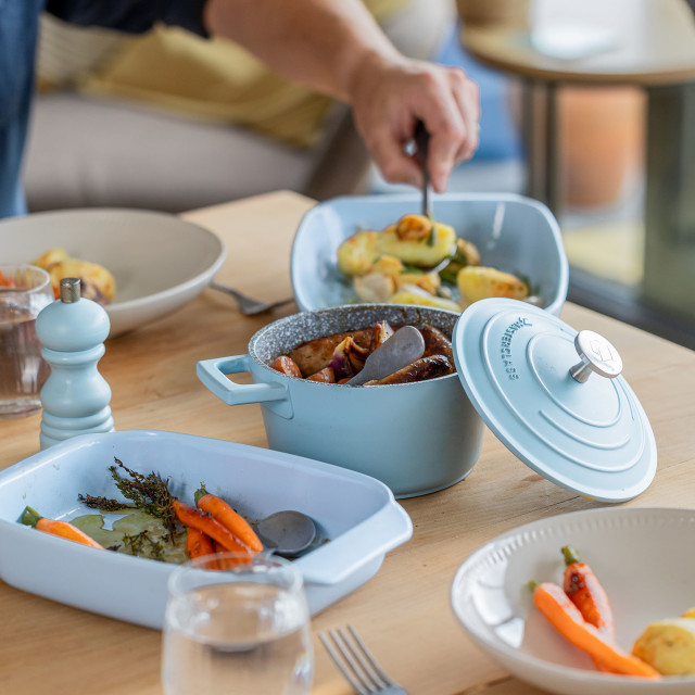 MasterClass Ceramic Roaster, 30cm - Sky Blue